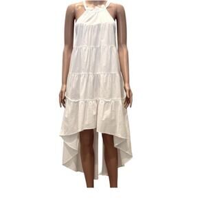 Bagira the Label S/M linen high low tiered halter dress SW2 2863